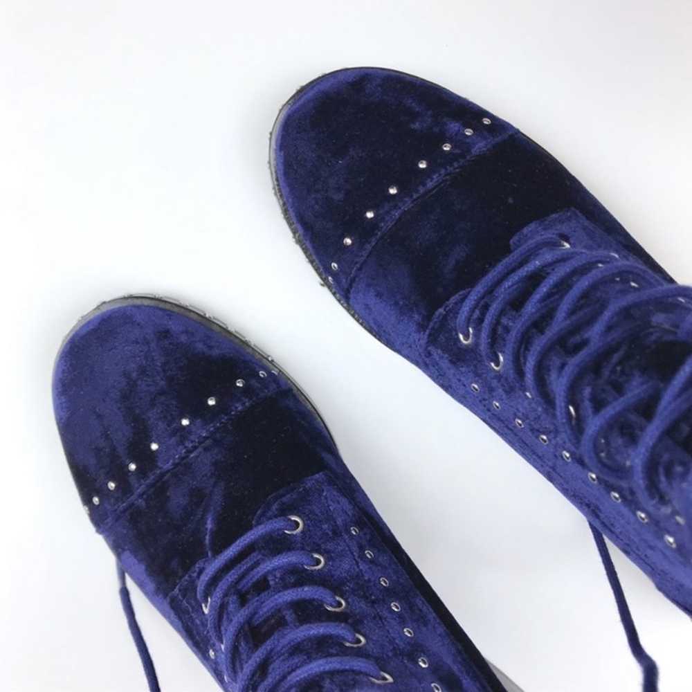 Marc Fisher Cassidey Blue Velvet Studded Boots - image 2