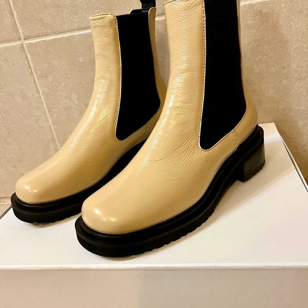 BY FAR rika sand gloss grained leather boots ! - image 2
