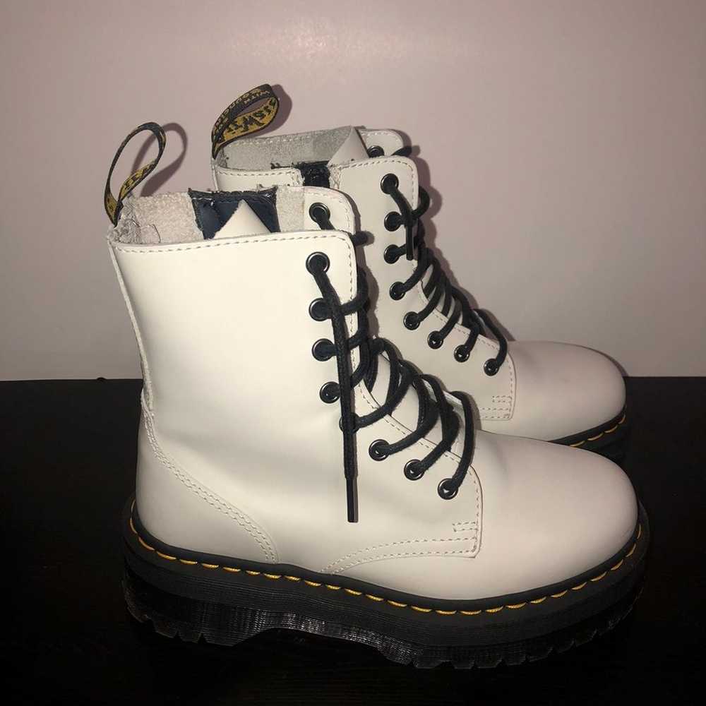 DR MARTENS JADON WHITE LEATHER PLATFORM SIDE ZIP - image 1