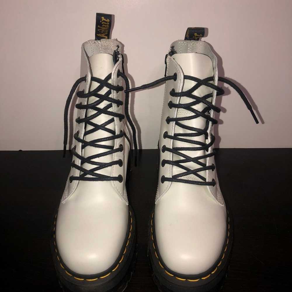 DR MARTENS JADON WHITE LEATHER PLATFORM SIDE ZIP - image 2