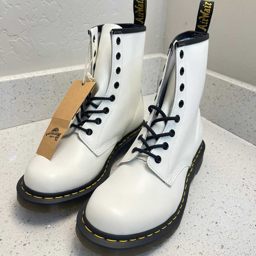 DR. MARTENS '1460 W' Boot in White Size 10 - image 3