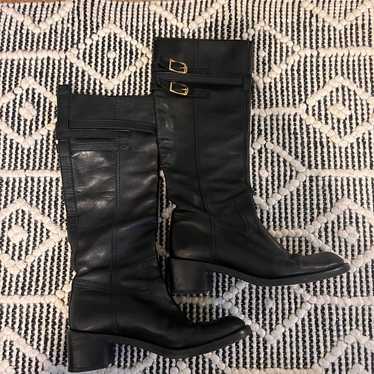 Gucci black leather boots lambskin