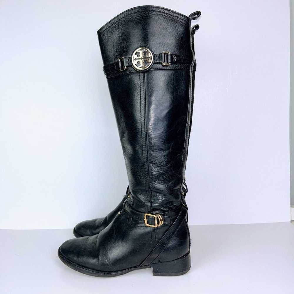 Tory Burch Calista Black Leather Knee High Riding… - image 2