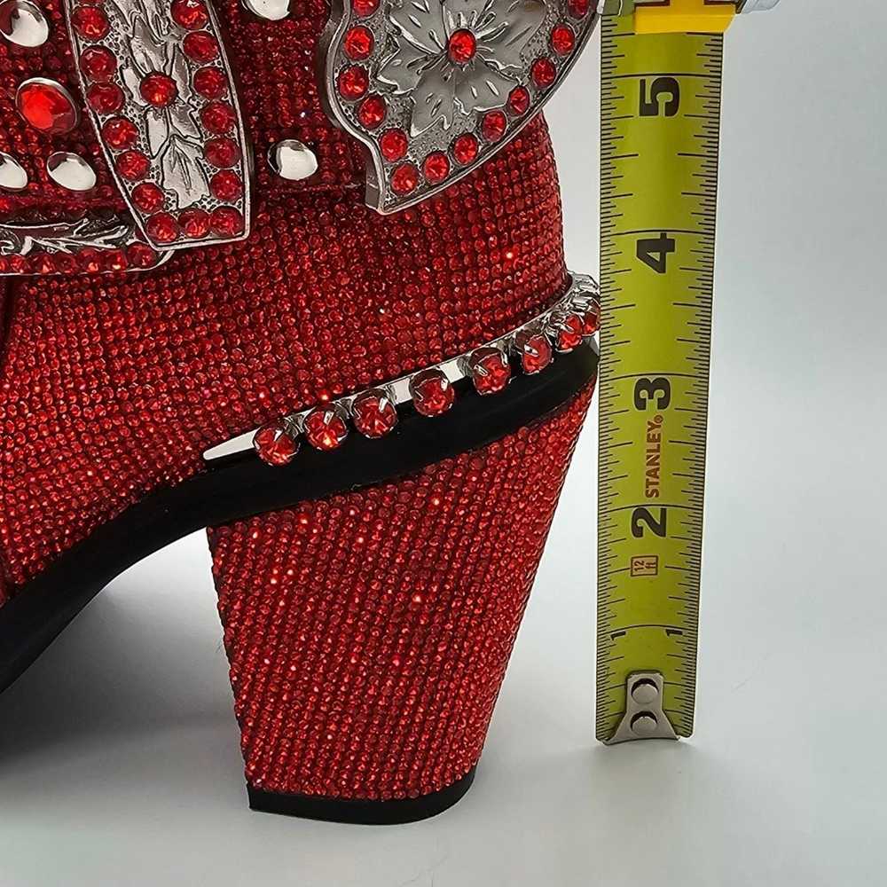 Bling Size 7 Club Exx Red Sheriff Shine Boots NWOB - image 10