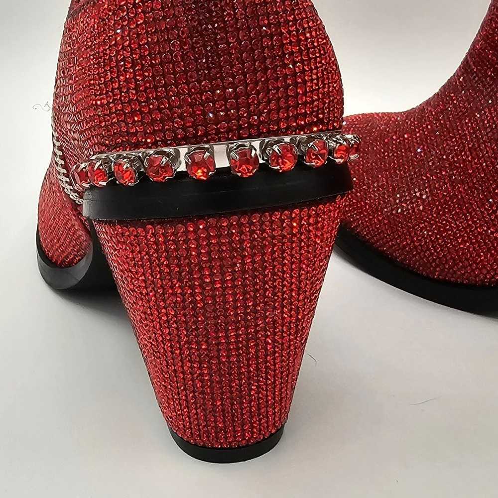 Bling Size 7 Club Exx Red Sheriff Shine Boots NWOB - image 7