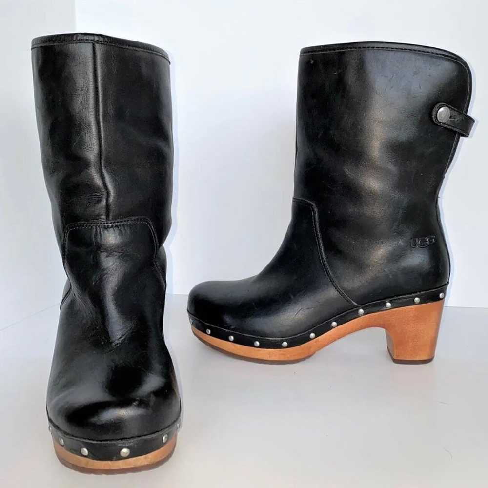 UGG  Size 8  Women “LYNNEA” Black Leather Shearli… - image 9