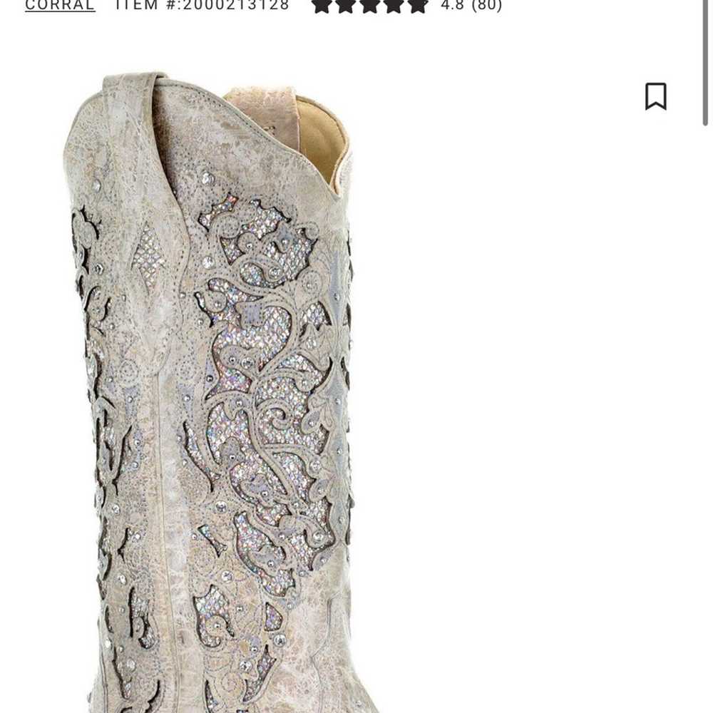 JB Dillon white glitter boots size 5 1/2 - image 5