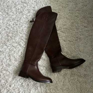 TORY BURCH simon brown leather otk flat boots