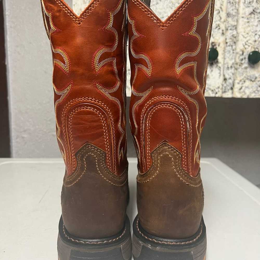 Ariat workhog boots 11.5 D dark brown and orange … - image 4