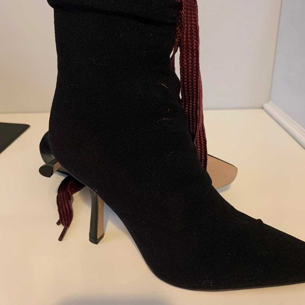 Dior d hide suede net ankle stiletto lace up boot… - image 6