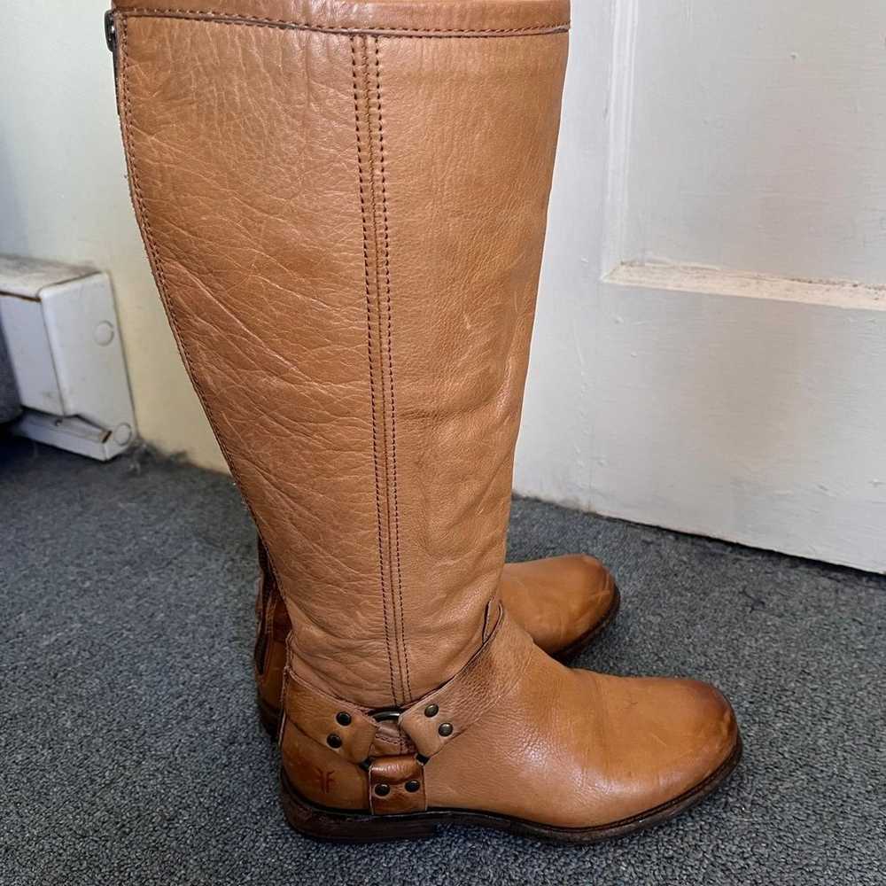 Frye Phillip Harness Vintage Tall Riding Boots Bo… - image 1