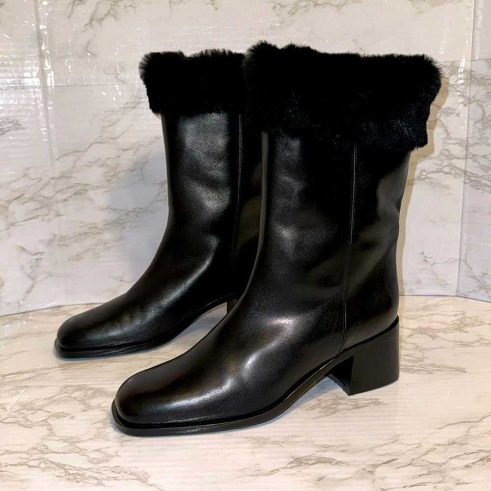 Bally Boots ladies Fur Lined Leather Tall Black M… - image 1