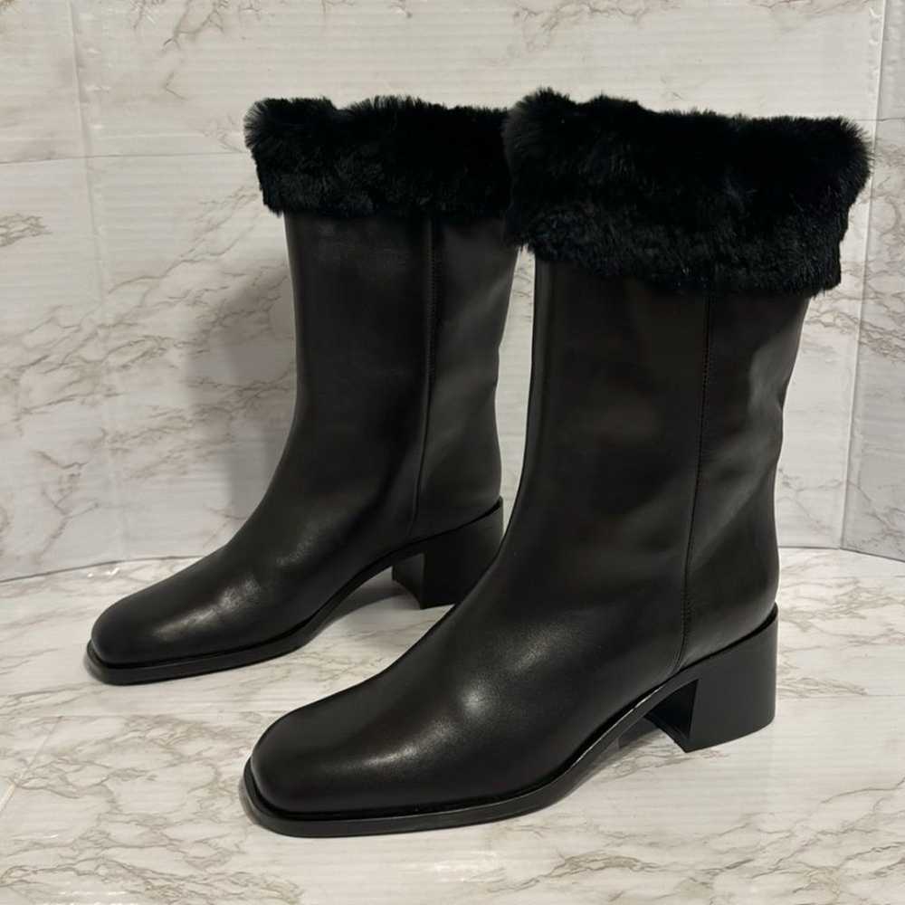 Bally Boots ladies Fur Lined Leather Tall Black M… - image 2