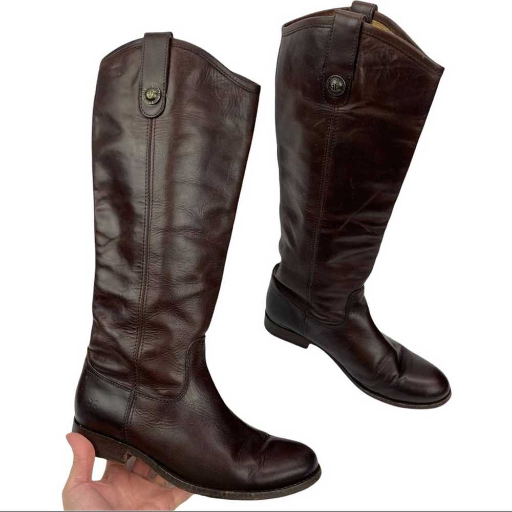 Frye Dark Brown Leather Melissa Western Tall Ridi… - image 2