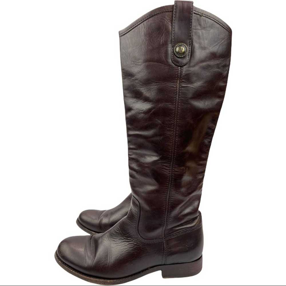 Frye Dark Brown Leather Melissa Western Tall Ridi… - image 3