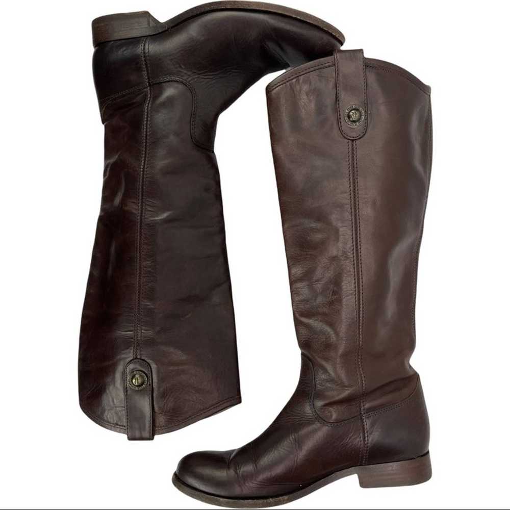 Frye Dark Brown Leather Melissa Western Tall Ridi… - image 6