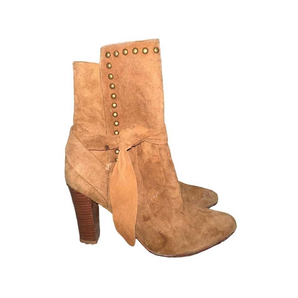Ulla Johnson Aggie Brown Suede Studded Wrap Booti… - image 1