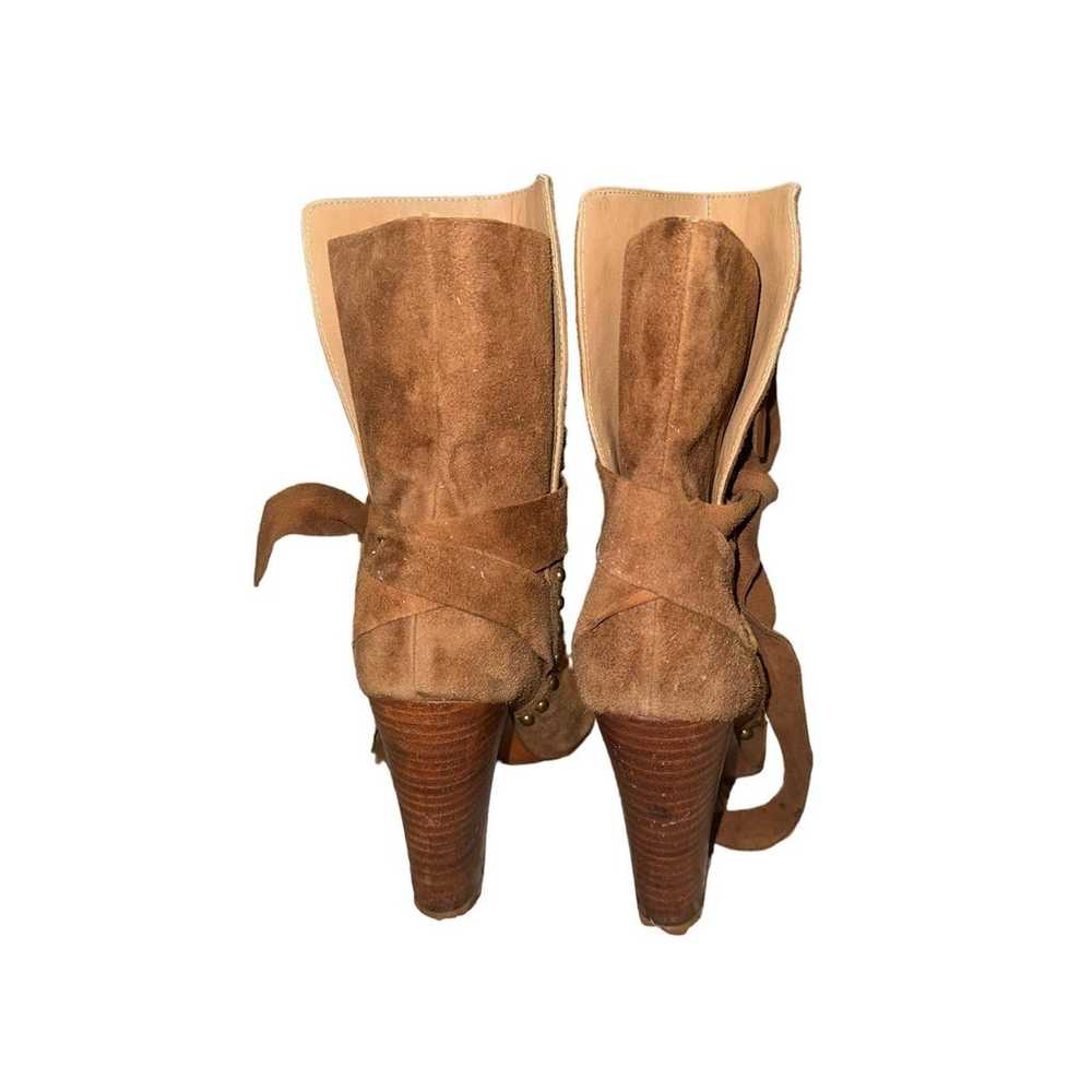 Ulla Johnson Aggie Brown Suede Studded Wrap Booti… - image 5