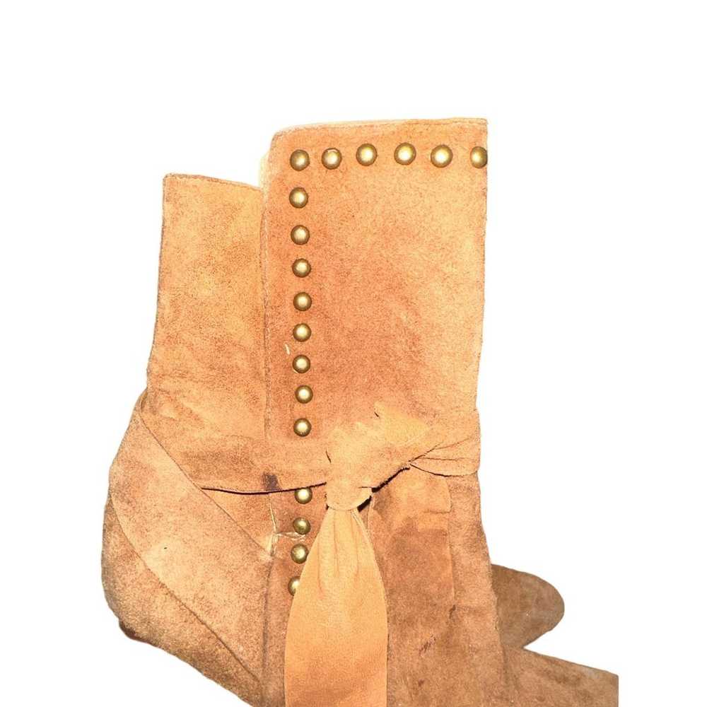 Ulla Johnson Aggie Brown Suede Studded Wrap Booti… - image 8