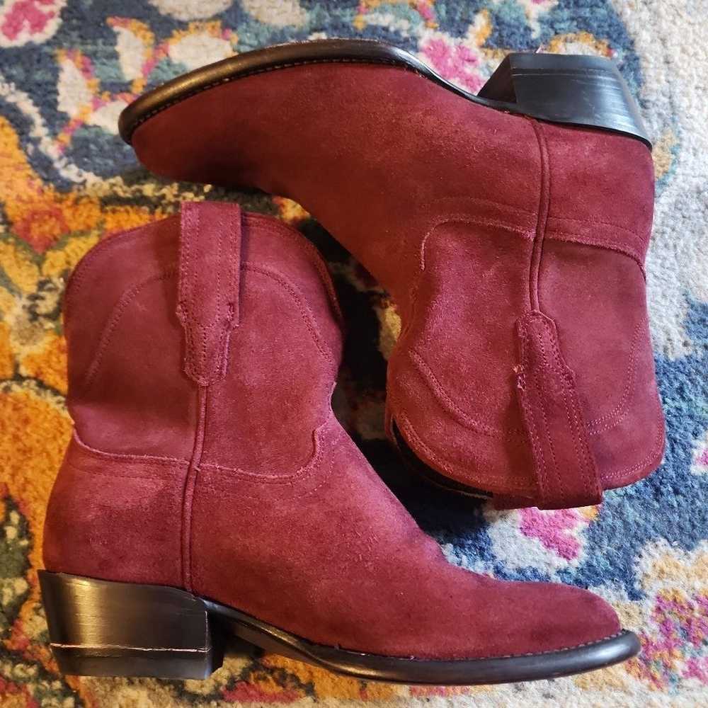 Tecovas The Lucy Womens Red Suede Western Booties… - image 3