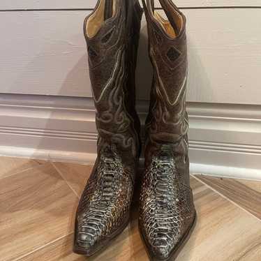 Corral Linden Green Python Triad Boots 8