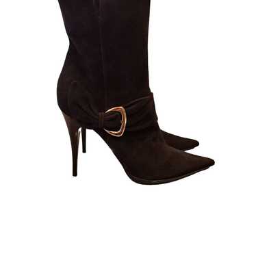 Casadei Black Suede Heeled Boots