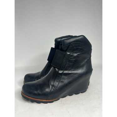 Sorel Fiona Black Wedge Boots Sz.9 - image 1