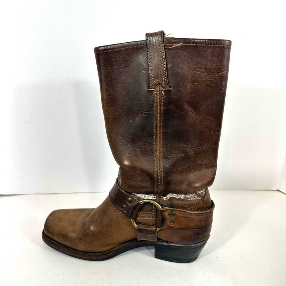 Frye Brown Leather Harness Boots Size 7 - image 11