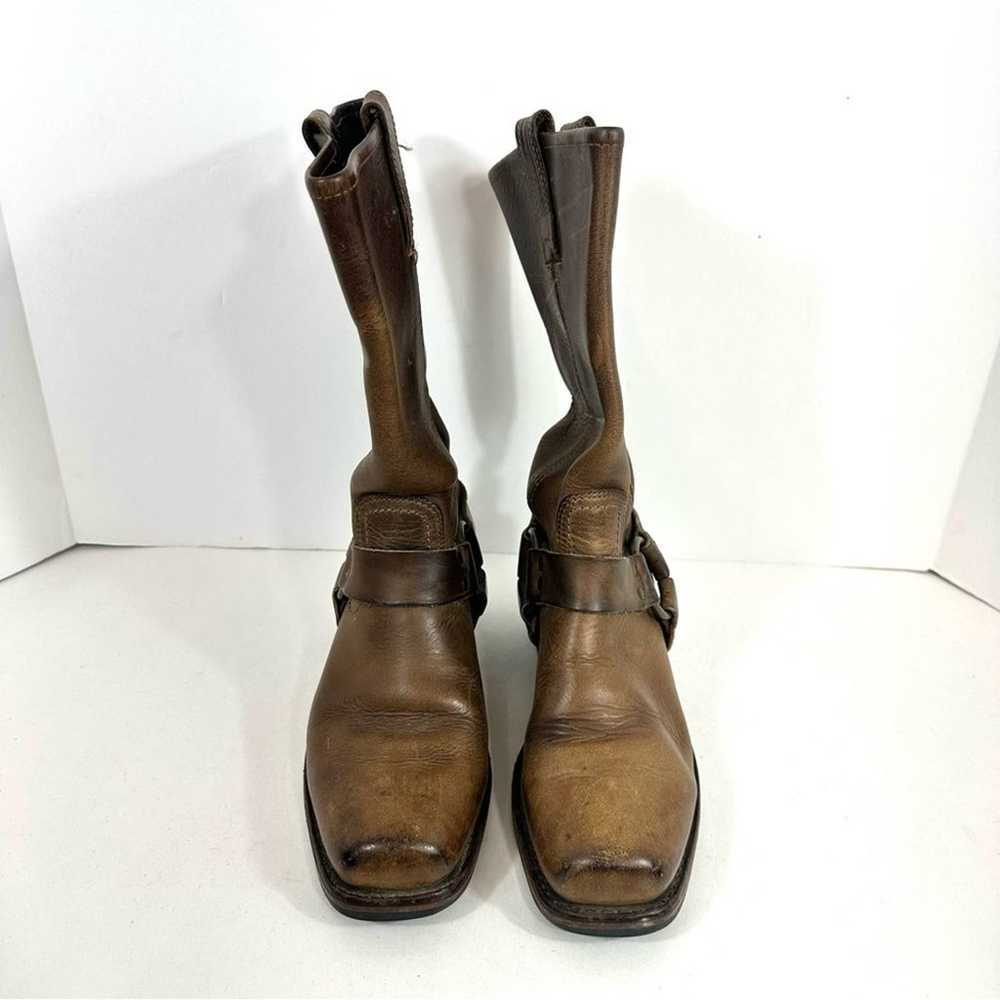 Frye Brown Leather Harness Boots Size 7 - image 3