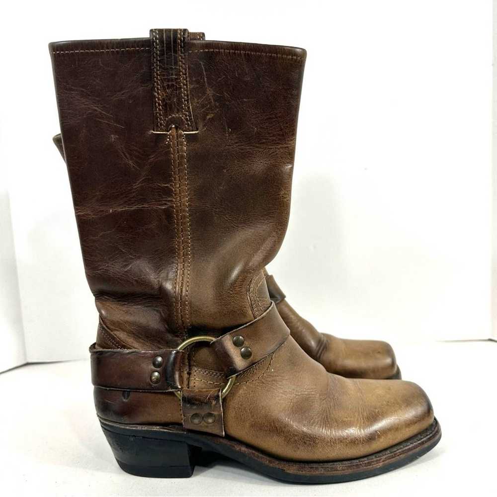Frye Brown Leather Harness Boots Size 7 - image 4