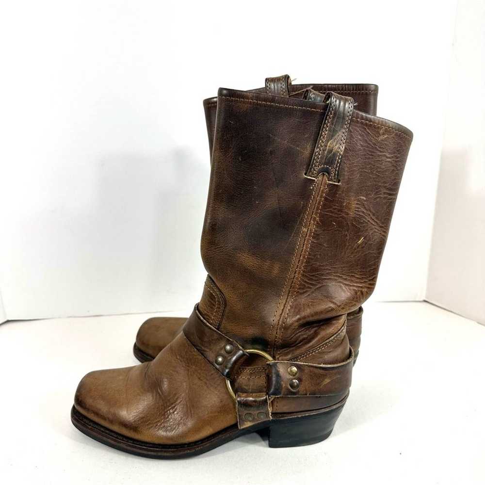 Frye Brown Leather Harness Boots Size 7 - image 6
