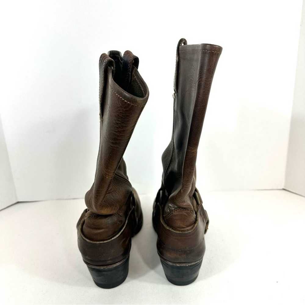 Frye Brown Leather Harness Boots Size 7 - image 7