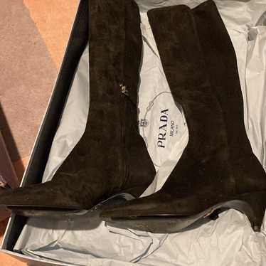 Prada Black Suede Boots