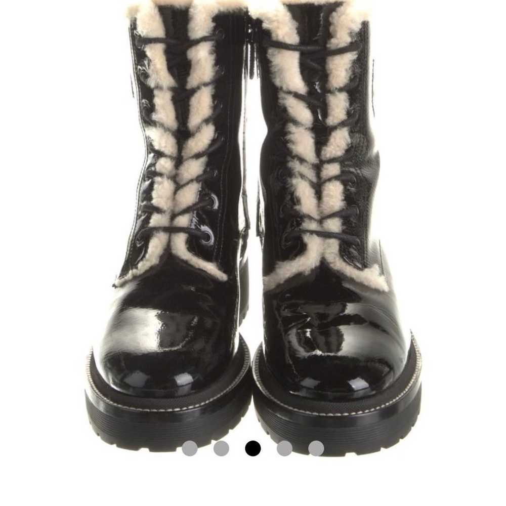 Tory Burch Patent Leather Combat Boots SIZE 8 exc… - image 4