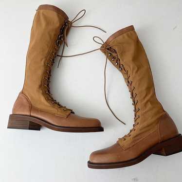 New Free People Trickum Brown Lace Up Combat Boot… - image 1