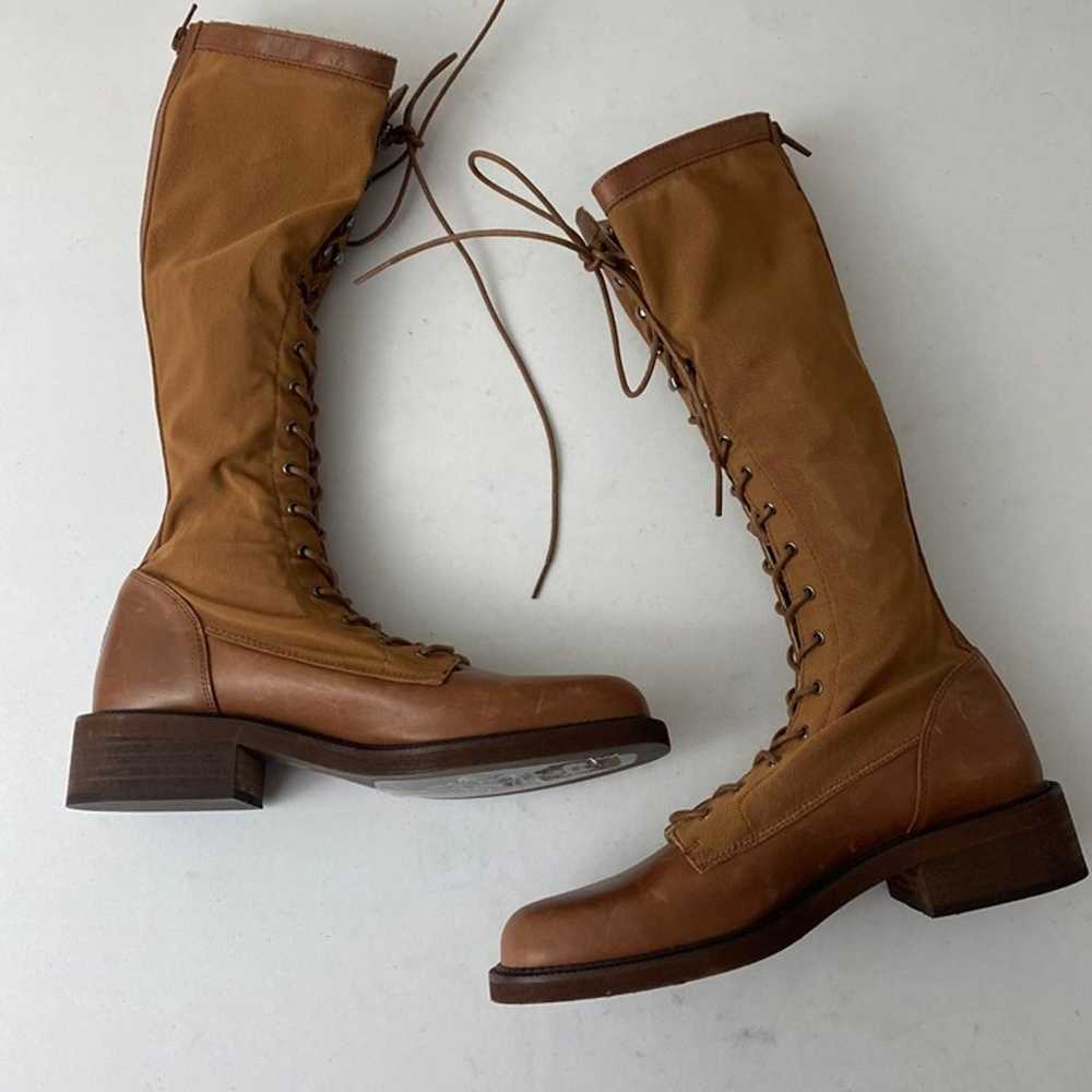 New Free People Trickum Brown Lace Up Combat Boot… - image 2