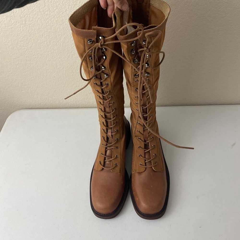 New Free People Trickum Brown Lace Up Combat Boot… - image 3