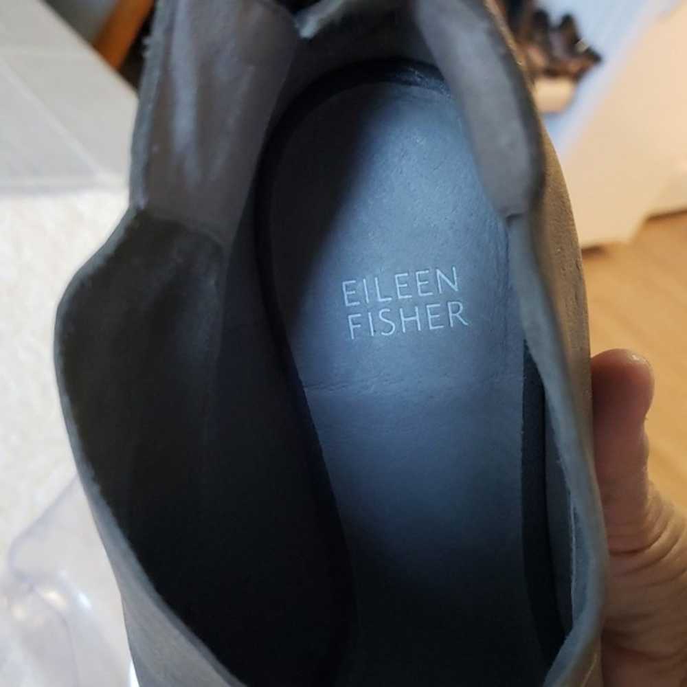 NEW Eileen Fisher Ink Leather Open Toe Bootie, Co… - image 11