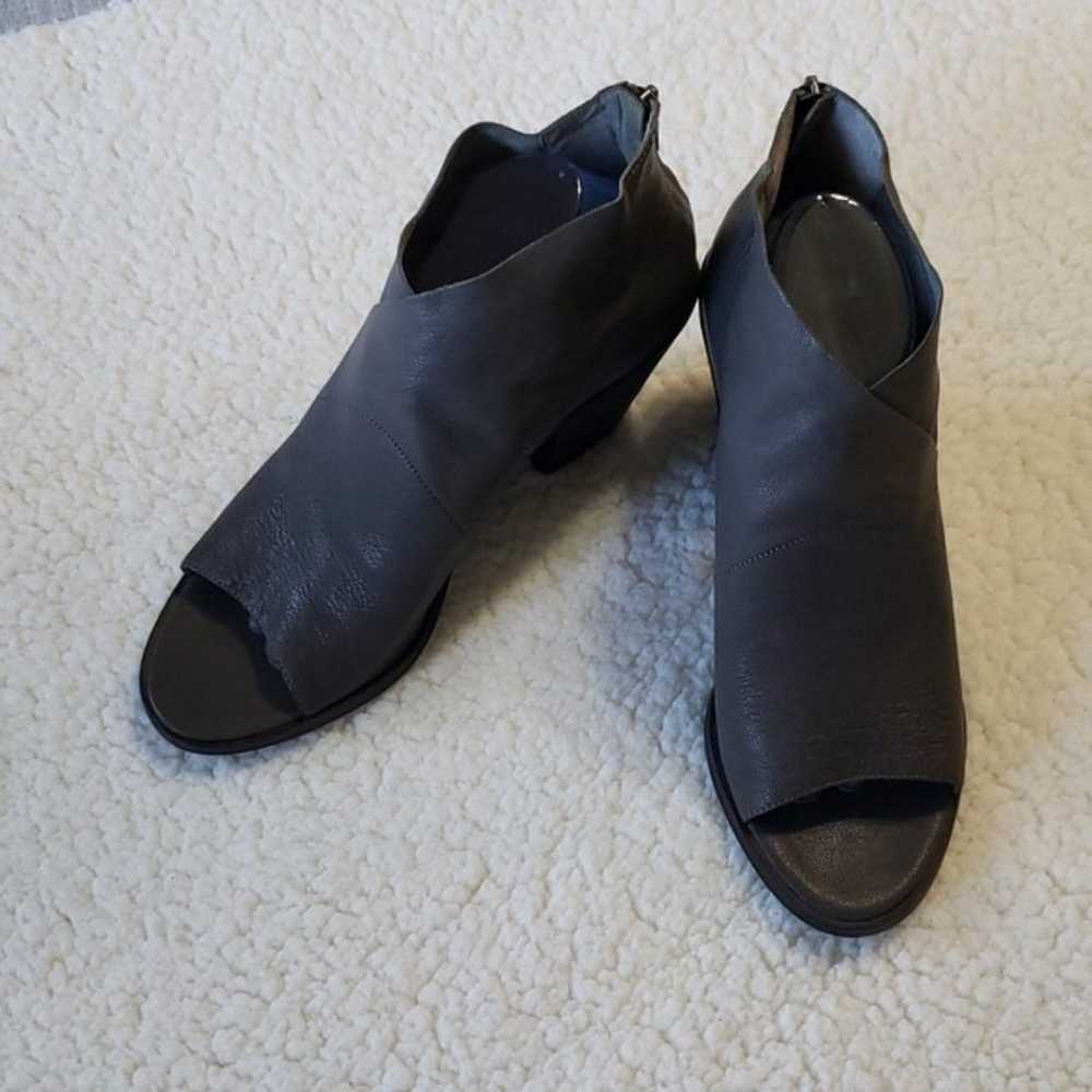 NEW Eileen Fisher Ink Leather Open Toe Bootie, Co… - image 3