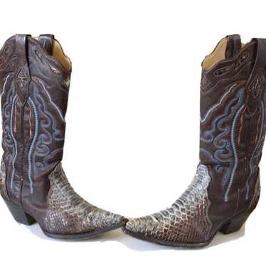 Cowboy, Cowgirl boots, women’s Leather python 7.5… - image 1