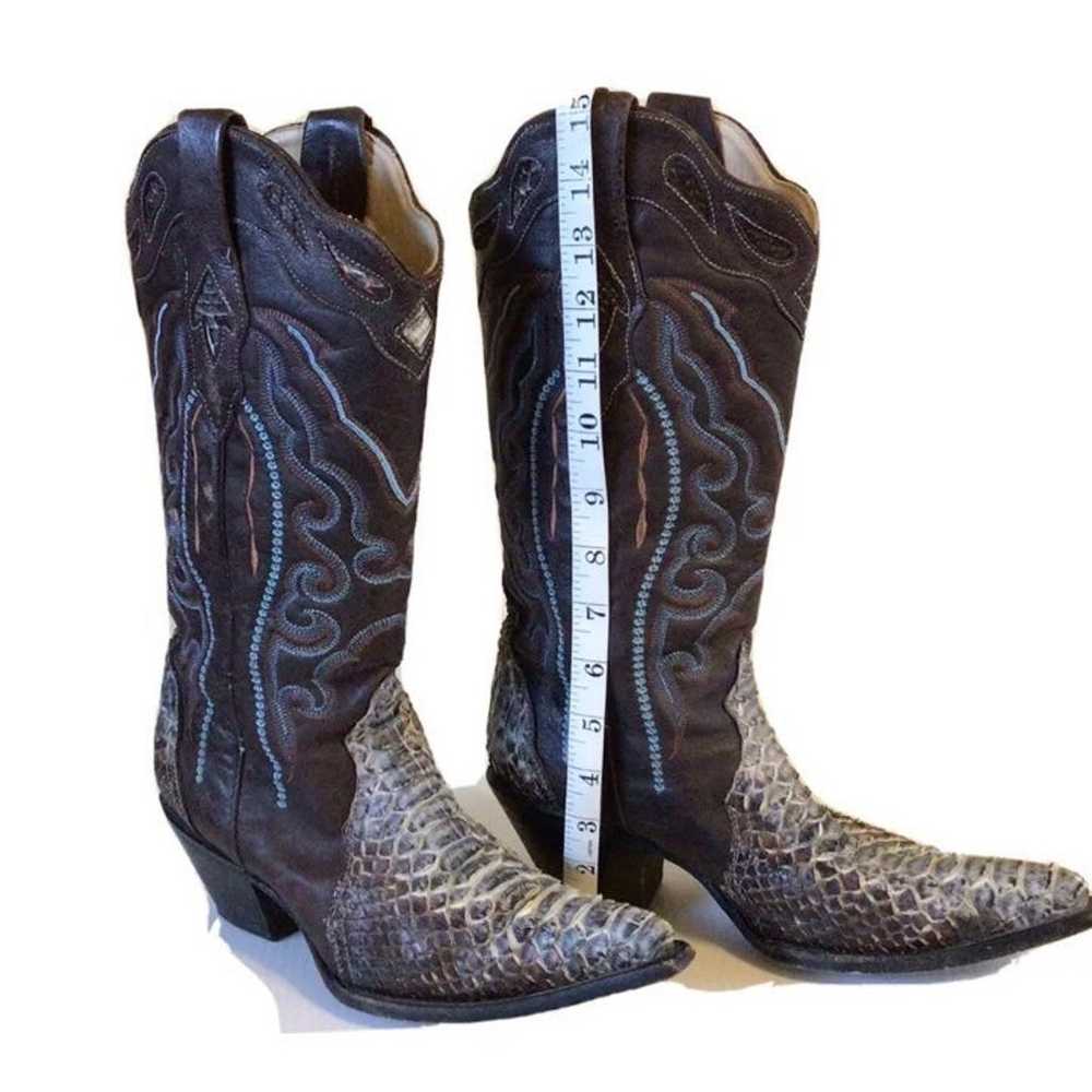 Cowboy, Cowgirl boots, women’s Leather python 7.5… - image 3