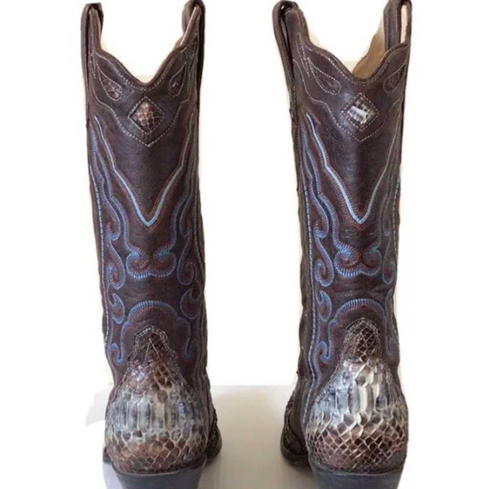 Cowboy, Cowgirl boots, women’s Leather python 7.5… - image 4