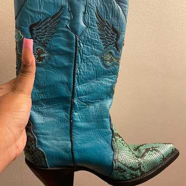 Leather Snakeskin Cowboy boots