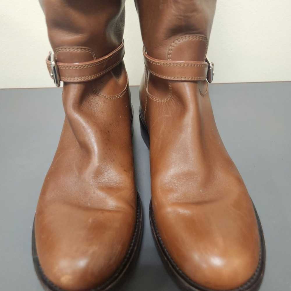 Gianvito Rossi Brown Leather Tall Low Heel Boots … - image 4