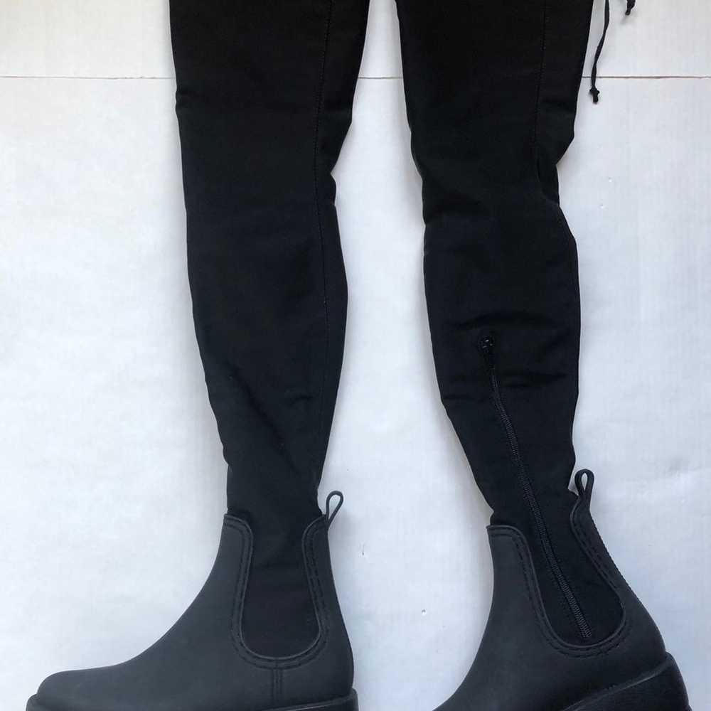 Jeffrey Campbell Monsoon Rain Boots Neoprene Blac… - image 2