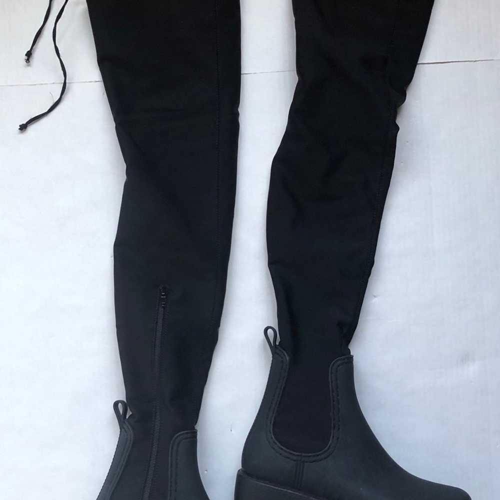 Jeffrey Campbell Monsoon Rain Boots Neoprene Blac… - image 3