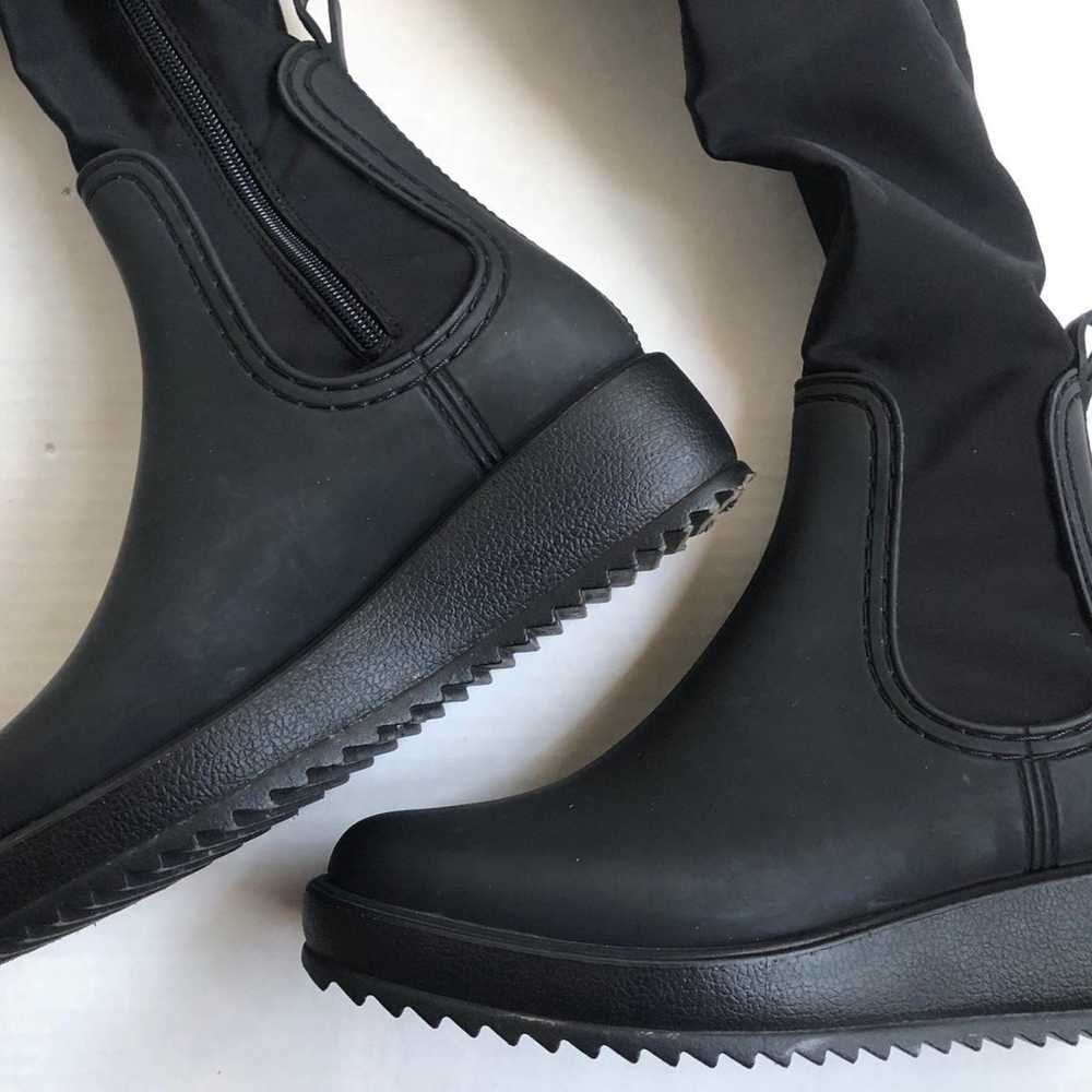 Jeffrey Campbell Monsoon Rain Boots Neoprene Blac… - image 9