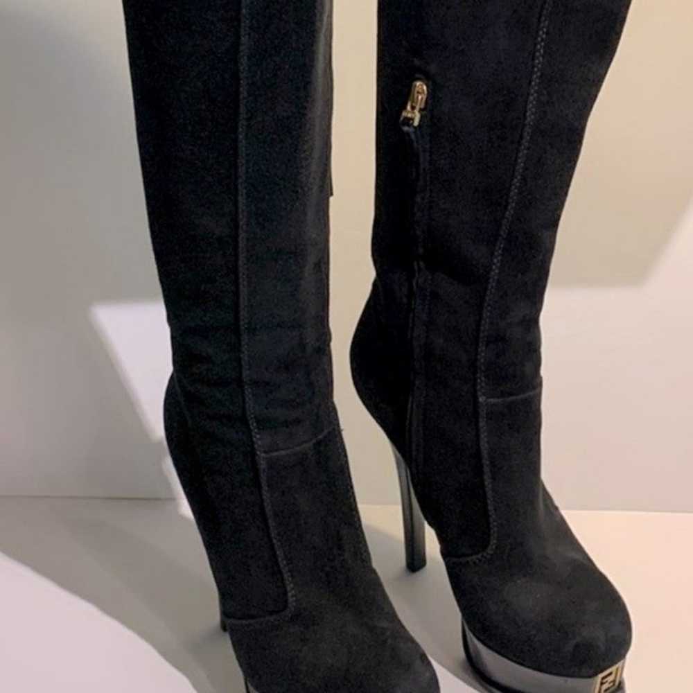 Black Suede Fendi Boots - image 2