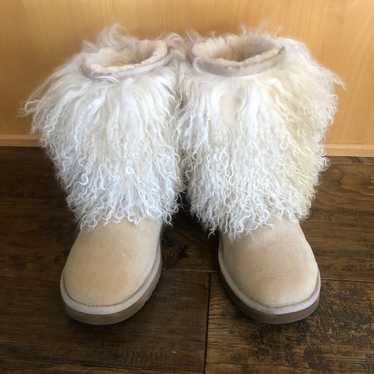 Ugg MONGOLIAN SHEEPSKIN CUFF SHORT Boots 7 fur An… - image 1