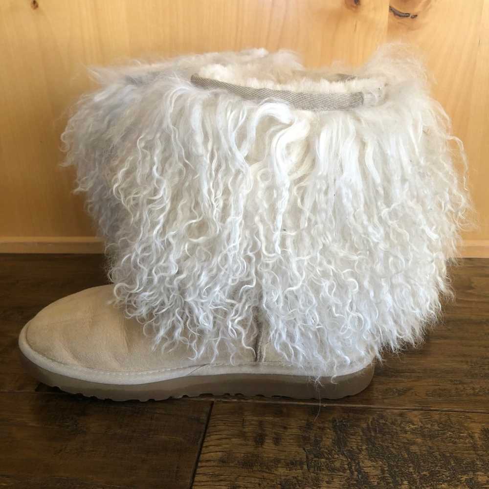 Ugg MONGOLIAN SHEEPSKIN CUFF SHORT Boots 7 fur An… - image 6